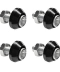 Badass 4 Pack M6 Rustproof Aluminum Alloy Motorcycle License Plate Bolts with protective caps and screws.