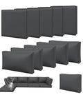 11 Piece Outdoor Cushion Covers Set For Full Patio Sectional Renewal Waterproof With Zippers And Non Slip Bottom Includes 5 Seat Covers 5 Back Covers And 1 Side Cover Covers Only Grey