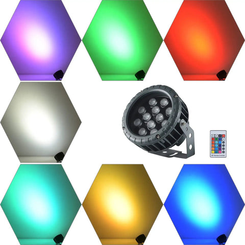 48W Wall Washer LED Lights With Remote, Dope RGB And 5000K Daylight, showcases 16 colors and remote control with IP65 waterproof rating