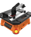 Hella Portable Electric Table Saw Compact Desktop Build Heavy Duty Steel Rip Fence Adjustable Miter Gauge with blades