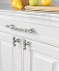 Six Pack Brushed Brass Cabinet Pulls 5 Inch Center To Center 128mm Hole Spacing Durable Zinc Alloy Handles For Kitchen Cabinets Bathroom Drawers And Dressers Gold Finish Easy Install on kitchen cabinet