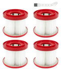 Set of 4 M18 Vacuum Filter Replacement 49-90-1900 Compatible With 0880-20 And 0780-20, showing pleated design and cleaning brush.