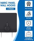 Four Pack Fabric Wall Cubicle Hooks Heavy Duty Stainless Steel Mounts For Fabric Panels And Office Walls 50 Pound Load