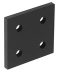 12 Pack Tough As Nails 1010 Series T Slot Aluminum Joining Plates For 1X1 Extrusion Builds, black joining plate with four holes.