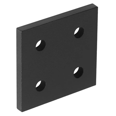 12 Pack Tough As Nails 1010 Series T Slot Aluminum Joining Plates For 1X1 Extrusion Builds, black joining plate with four holes.