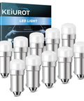 BA9S LED Bulbs 12V Bi Polar Replacement For Indicator Lights Car Dome Map Trunk License Plate Courtesy Step Light White Pack Of 10