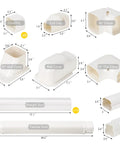 Components of 3 Inch Wide 16.1 Ft Line Set Cover Kit For Mini Split Air Conditioners, Decorative PVC Tubing Cover, DIY Ready Install