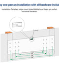 Wall installation diagram for Heavy Duty Garage Wall Mount Shelving Unit 2 By 3 Feet Black 1 Pack Holds Up To 200 Lbs
