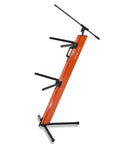 Fat Toad Column DJ Keyboard Stand Two Tier Mic Boom Adapter Sliding Tower For Digital Turntable Audio Gear Synthesizer Double Electronic Piano mount, orange aluminum design.