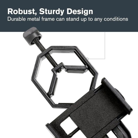 Close-up of Universal Smartphone Adapter For Telescope Binoculars And Spotting Scopes Lets You Capture High Quality Photos and Video