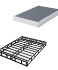 Built Straight Up Tough King Size Box Spring With Heavy Duty Metal Slats And Reinforced Steel Mattress Foundation displayed top-down.