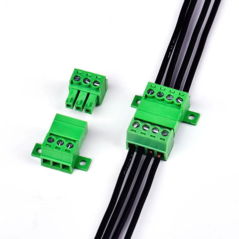 Five Pack 3 Pin 3.81mm Pitch Panel Mount Screw Terminal Block Connector Phoenix Type 8A 300V For 16-28 AWG Wires Durable PA66