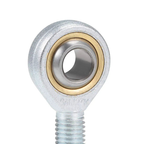 Beefy 12mm Rod End Bearing With Left Hand Thread M12x1.75 Ball Joint, Male Spherical Joint For Hydraulics, CNC Tools, Automation Equipment, Industrial Machinery, 2 Pieces chrome steel close-up