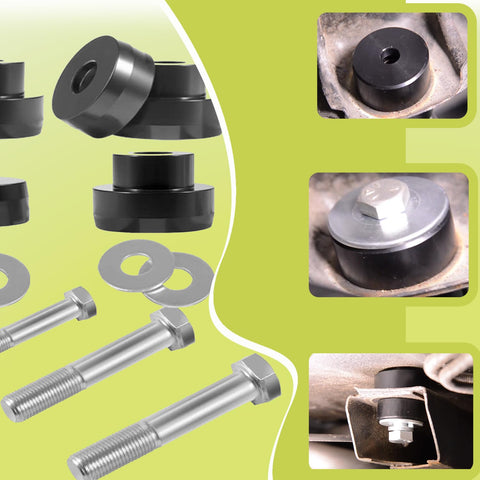 CNC Billet Aluminum Body Mount Bushings Kit For Camaro Nova Chevy II 1967-1981 No More Rattle No More Slop Tighten Up Chassis