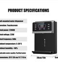 Product specifications of Instant Wall Mounted Water Dispenser With Six Temperature Levels And Five Volume Settings, One Second Hot Water On Demand