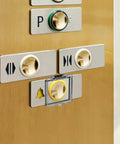 Elevator button with Two Button Switch Guard Cover Transparent Push Button Safety Protector, preventing accidental shutdowns.