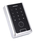 Top Shelf Outdoor Smart Fingerprint Keypad Door Access Controller With Rfid Card Swipe And Mobile App Remote Unlock keypad close-up view.