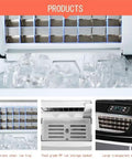 Fast Acting Countertop Ice Maker With Clear Viewing Window And Touch Control Self Wash Cracks Out Fifty Pounds Daily Tailored For Busy Kitchens And Casual Hangouts Quiet Hustle Design showing 304 stainless steel ice tray and clear ice cubes.