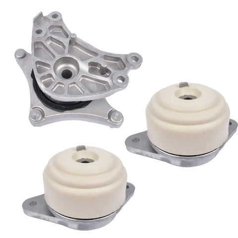 Set Of 3 Beefed Up Hydraulic Engine And Transmission Mounts Replacement For Mercedes Benz W212 W204 W221, 3-piece kit shown