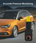Close-up of brake booster pressure sensor with yellow plug; black housing, red seal for Audi/VW group vehicles