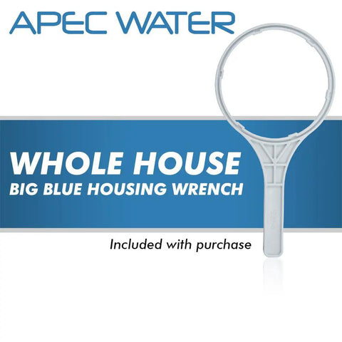 Whole House Carbon Water Filter With 25 Micron Activated Carbon, Removes Chlorine Taste And Odor, VOCs, Treats Up To 100,000 Gallons, 1 Inch Inlet Outlet, 20 Inch BB Filtration System For Home And Small Biz Use with big blue housing wrench.