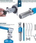 Heavy Hitting 20 Ton Hydraulic Gear Puller With Relentless Alloy Claws That Rip Free Rusty Wheels And Seized Bearings Without Burning Out This Shop Floor Beast Smoothly Slides Stubborn Pulleys Off Shafts Like Child Play showing thimble design, pump body, plunger, and included tools.