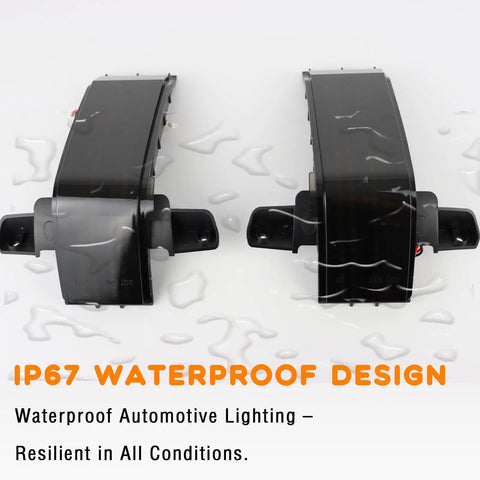 Led Rear Side Mirror Light Drl Amber Sequential Turn Signal Lamp Kit For 2014 2015 2016 2017 2018 2019 Chevy Silverado GMC Sierra 1500 2500HD 3500HD Plug And Play Full Led Side Marker Mirror Lamp 2pc with IP67 waterproof design