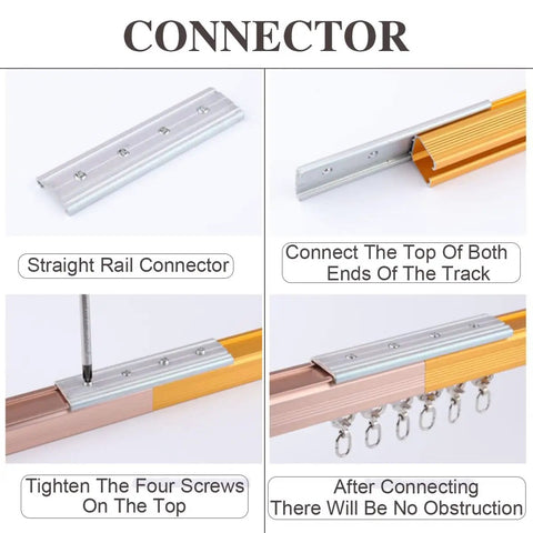 Built Tough Aluminum Sliding Barn Door Track System Adjusts From 2.3 To 19.6 Ft Quick Wall Or Ceiling Mount Room Divider Rig with straight rail connector installation.