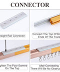 Heavy Duty Aluminum Sliding Barn Door Track Kit With Dual Nylon Rollers showing straight rail connector for seamless installation.