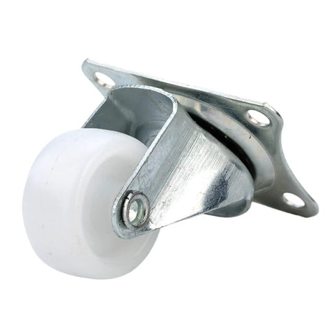 Caster Wheels, Furniture Casters 20Pcs Universal Swivel Wheel Double Roller, close-up of white wheel and metal bracket.