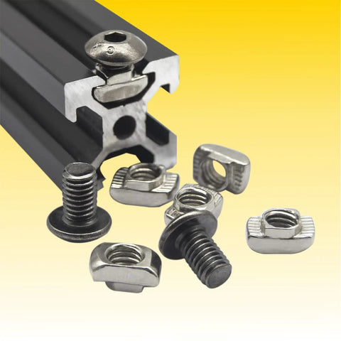 All In One Heavy Duty 222 Pcs M5 T Nuts Screws Kit For 2020 Series Aluminum Extrusion close-up
