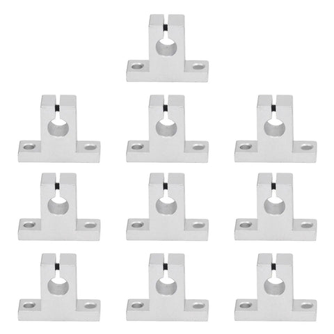10 Piece Linear Motion Rail Support Brackets Set For Heavy Duty Robotics And Automation, Premium Aluminum Alloy, High Precision Machining, Smooth Edges, Rock Solid And Ultra Durable, Reliable For CNC Machines And Industrial Projects. 10-pack silver brackets