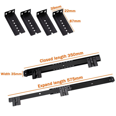 Heavy Duty Metal Drawer Slides 35cm Two Pack With Ball Bearing Runners Height Adjustable And Rust Resistant Smooth Quiet Glide 40kg Load Capacity Beefy Steel Drawer Rails For Kitchen Cabinets And Tool Chests, 350mm black steel slides