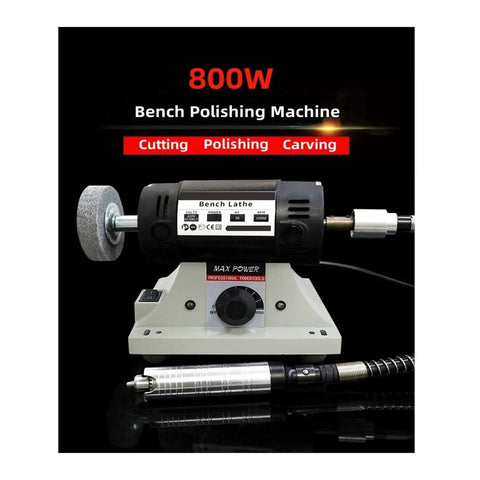 Badass 800W Polishing Machine Bench Grinder Rig with Stepless Speed Control, adjustable speed, flexible shaft for woodworking.