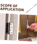 Adjustable Door Hinge Adjustment Tool For Precise Door Alignment And Smooth Operation Single Head Spanner Lever Design For Easy Hinge Calibration At Home For DIYers SOLUSTRE being used to align door hinge on interior and exterior doors