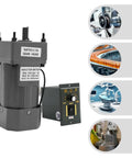 Heavy Duty 120W Single Phase Gear Motor With Speed Controller For Industrial Machinery Textile Works Die-Cast Aluminum Build And Double Bearings with control panel