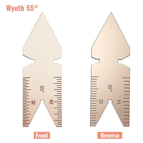 Three Piece Stainless Center Gauge Set With 55 Degree And 60 Degree Fishtail Gauges For Whitworth SAE And Metric Threads