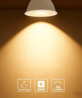 Smoother Than Butter Dimming Mr 16 Led Bulbs 12V And 36V Low Voltage GU5.3 Base 3000K Warm White bulb casting light on a wall