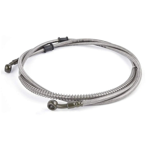 86 Inch Stainless Braided Hydraulic Brake Hose Line For GY6 Scooters Mopeds ATVs Dirt Bikes And Go Karts Built For Heavy Duty Performance And Long Lasting Rugged Braking, coiled view