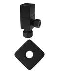 Square Handle One Quarter Turn Angle Stop Valve With One Half Inch Copper To Three Eighths Inch Compression Fittings Matte Black Finish Built To Last Steel Construction Easy Install Leak Free For Under Sink Plumbing