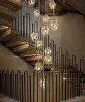 Dope Ten Lights Modern Crystal Chandeliers With Long Raindrop Design For High Ceilings Foyer Or Staircase Lighting Adjustable 118 Inch Drop
