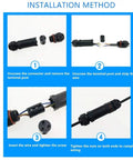 Step-by-step installation of IP68 Waterproof 3 Pole Cable Connector Junction Box For 1 To 13 mm Cable Diameter 2 Pack Outdoor Use