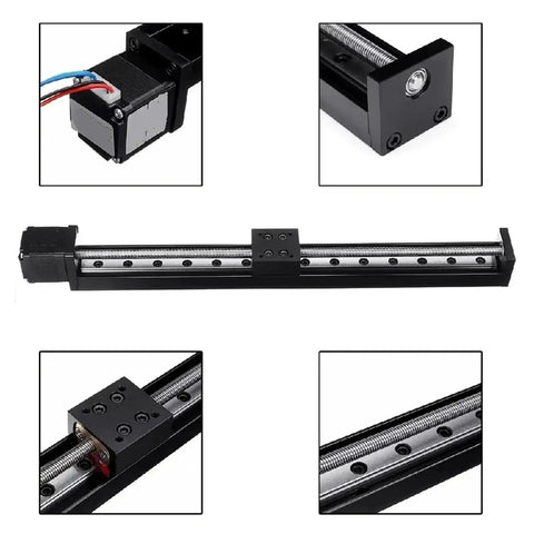 Hot Shot Cnc Gantry 3 Axis Xyz Linear Stage with T Type Slide and Linear Axis, NEMA11 motor, and black aluminum design.