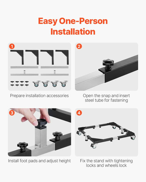 Heavy Duty Appliance Dolly For Washer Refrigerator And Dryer Up To 1200 Lbs With Locking Twin Wheels Steel Frame Adjustable Stand Base And Sturdy Feet For Safe No Sweat Moves installation steps.