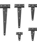 Hella Sturdy Heavy Duty T Shaped Black Iron Barn Door Hardware Kits Built Tight For Rustic Kitchen Cabinets Secure Wardrobes And Patio Gate Brackets Pair, various sizes.
