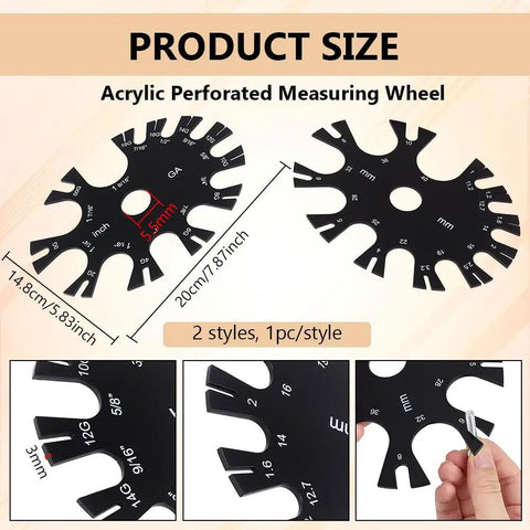 Acrylic Gauge Wheel Ring Sizer And Body Jewelry Checker Tool With Dual Inch And Metric Scale Chart Built Tough For Piercers And Gauge Stretchers Testing Plugs Straight Up Reliable