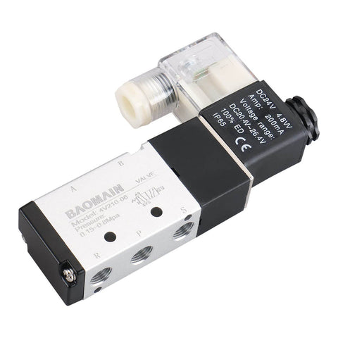 Pneumatic Solenoid Valve 4V210-06 DC24V Five Way Two Position Internally Piloted Acting Type Threaded 1/8 Inch Port Durable