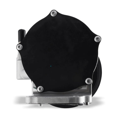 AULINK 904-861 vacuum pump with black round housing and silver mounting base; side view.
