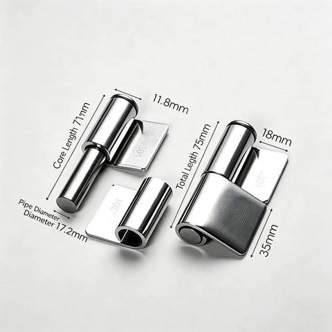 Built To Last Heavy Duty 304 Stainless Steel Door Hinges With Cover Plate Detachable Lift Off Hinge with dimensions shown