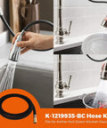 67-Inch Bright Chrome Hose Kit For Pull-Down And Pull-Out Kitchen Faucets Replacement Part, easy install kitchen use